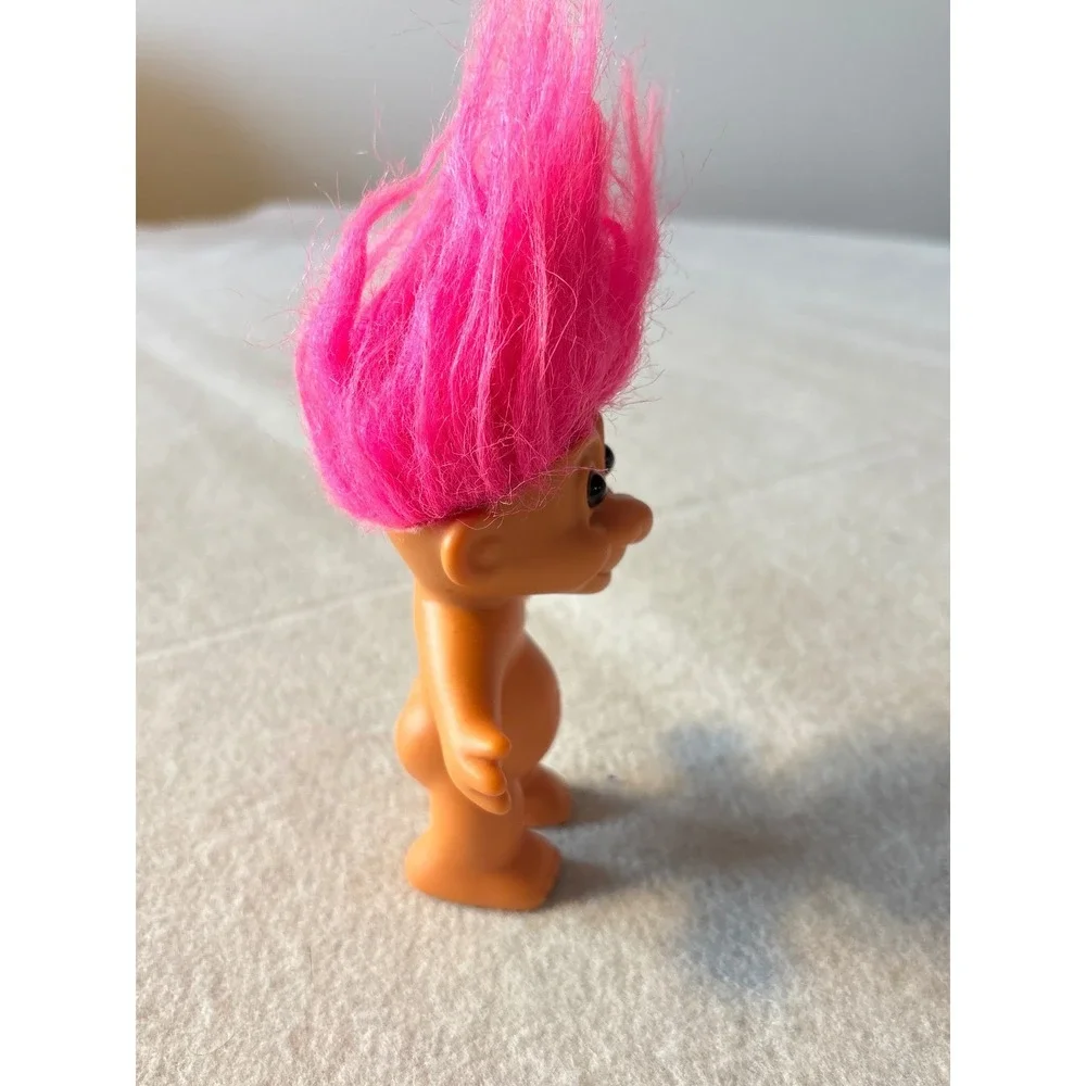 Russ Troll Doll Bright Pink Fuzzy Hair Collectible Vintage Toy